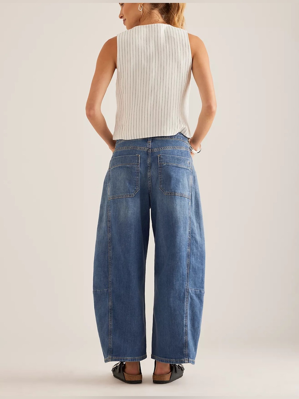 NWT Pilcro The Kenna Mid-Rise Heritage Barrel Jeans Blue Size 25 - Picture 4 of 10
